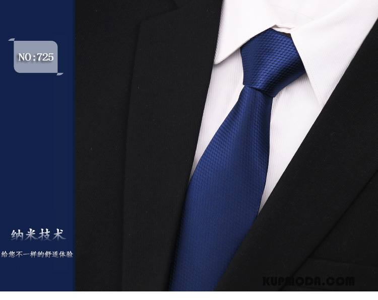 Krawat Męskie W Paski Męska Sukienka Jedwab 7 Cm Kolor Niebieski Czarny