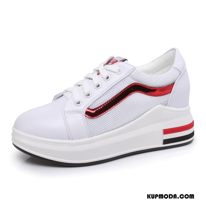 Buty Casualowe Damskie Siatkowe Moda Tendencja Koronka Sportowe Winda Biały Czerwony