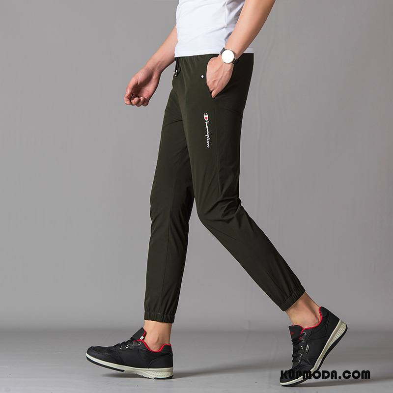 Casualowe Spodnie Męskie Moda Nowy Tendencja Slim Fit 2018 Drukowana Zielony