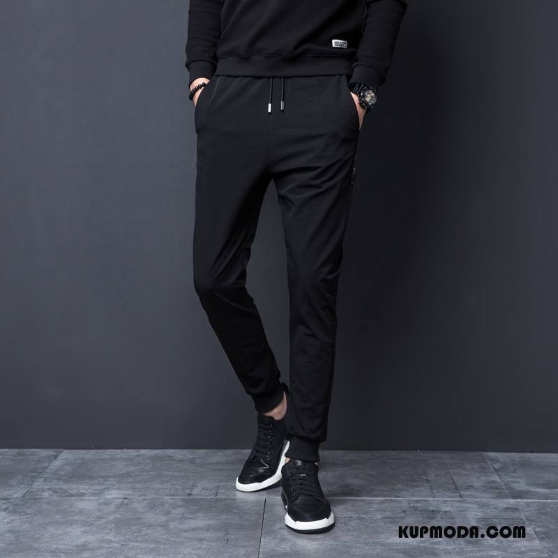 Casualowe Spodnie Męskie Nowy Slim Fit Wielki Sweter Czarny