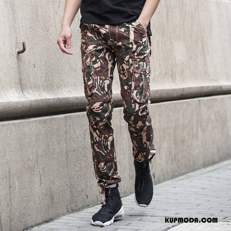 Casualowe Spodnie Męskie Tendencja Moda Zima Męska Dla Grubych Spodnie Cargo Khaki Kamuflaż