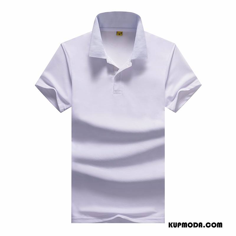 Koszulka Polo Męskie Tendencja Lato Nowy 2018 Klapa Krótki Rękaw Biały