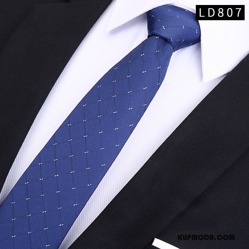 Krawat Męskie Męska Moda Trendy Wąskie Młodzież Niebieski Ciemno