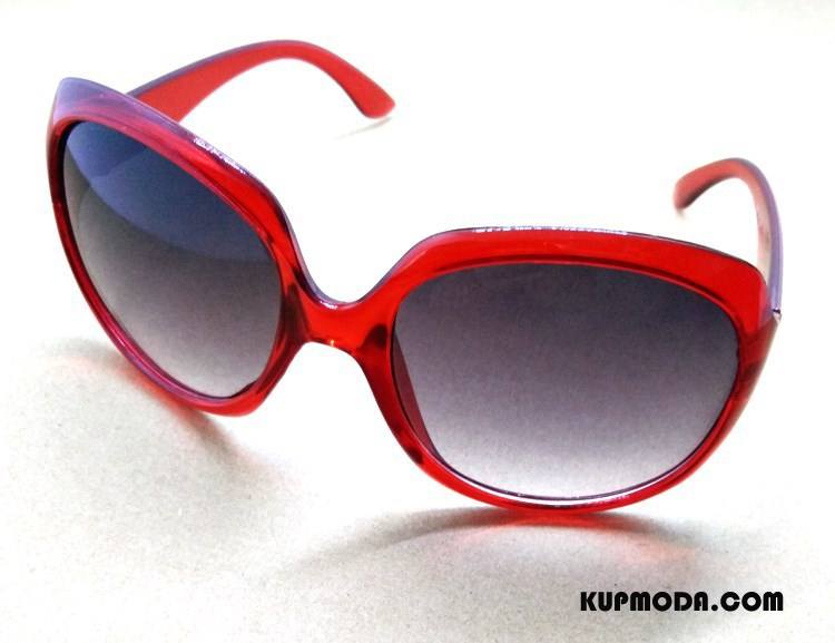 Okulary Przeciwsłoneczne Damskie Damska Popularny Eleganckie Wielki Ropucha Vintage Czerwony