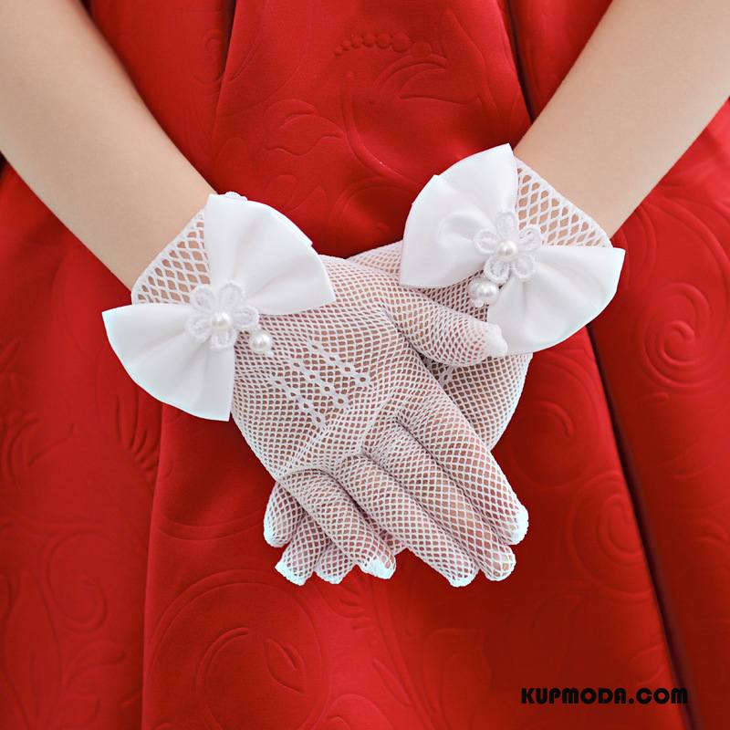 Rękawiczki Damskie Krótki Niemowlę Księżniczki Kwiaty Pani Dzieci Biały