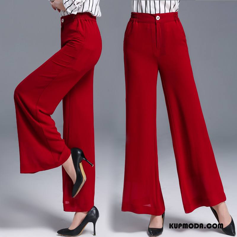 Spodnie Damskie Osobowość Proste Środkowa Stan Jesień Cienkie Moda Czysta Czerwony