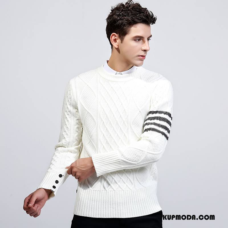 Swetry Męskie Nowy 2018 Sweter Rozpinany Biały