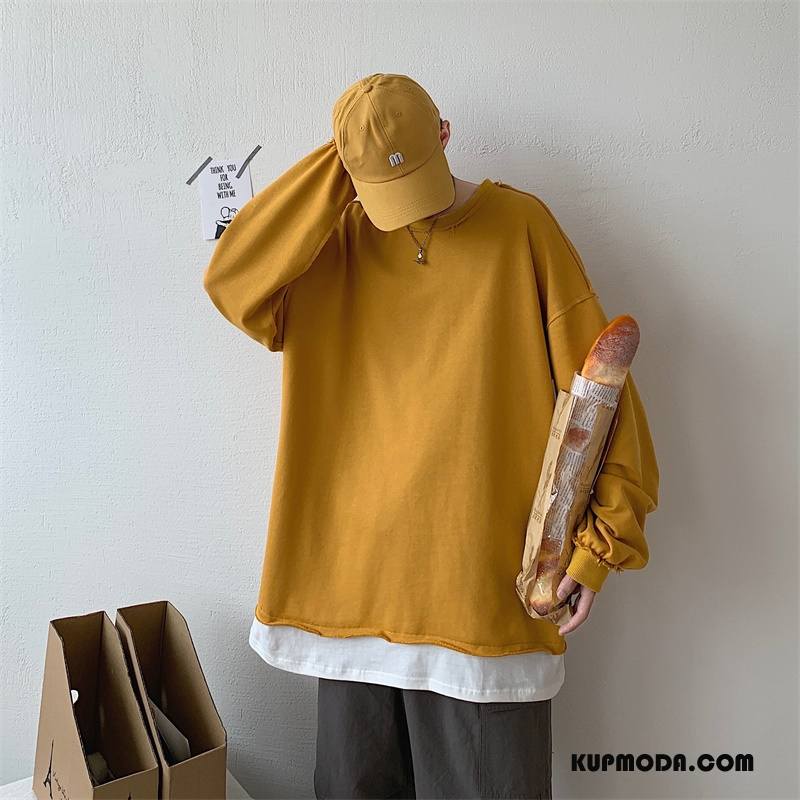 Bluza Z Kapturem Męskie Tendencja Pullover Jesień Proste Szerokie Piękny Zielony
