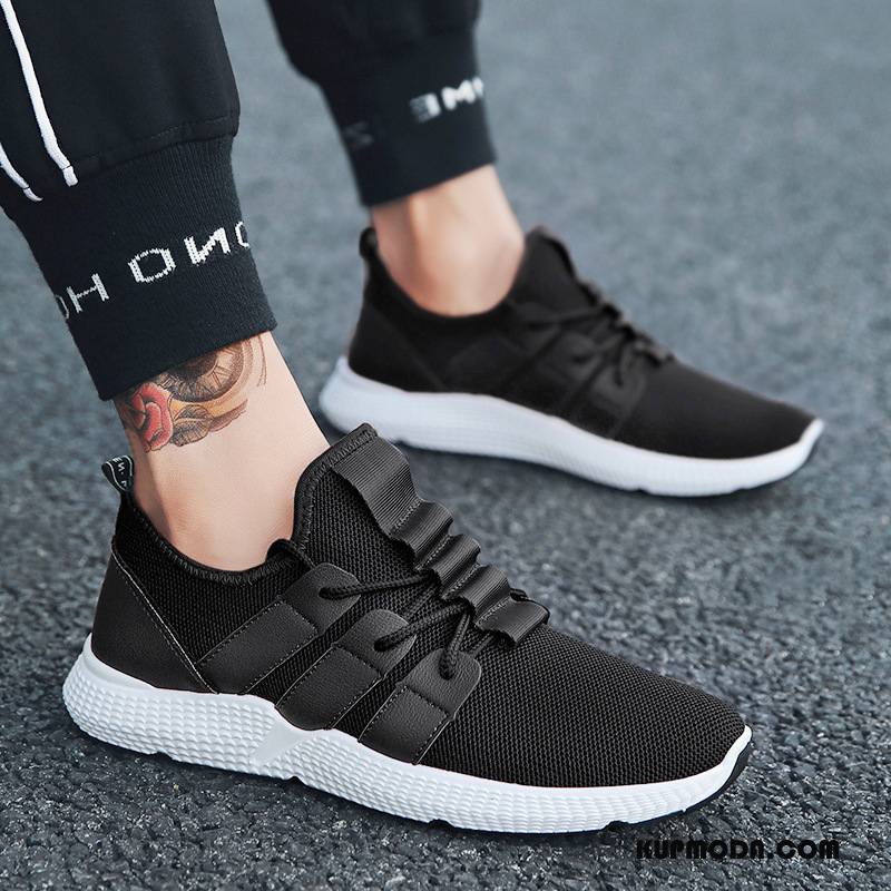 Buty Sportowe Męskie Bezpłatna Wysyłka Tendencja Trampki Siatkowe Moda Casual Czarny