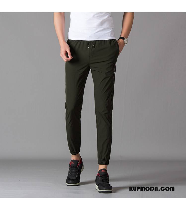 Casualowe Spodnie Męskie Moda Nowy Tendencja Slim Fit 2018 Drukowana Zielony
