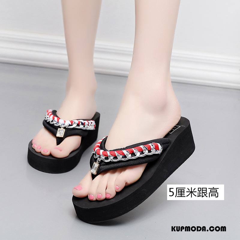 Japonki Damskie Damska Lato Odzież Wierzchnia Moda Wedge Buty Czerwony