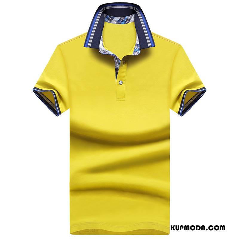 Koszulka Polo Męskie Casual Krótki Rękaw Moda 2018 Lato Wygodne Niebieski