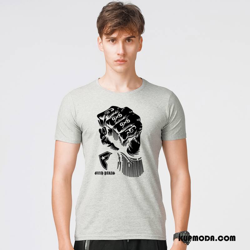 Koszulki Męskie Męska Krótki Rękaw Nowy Wiosna Rękawy Tendencja Burgund