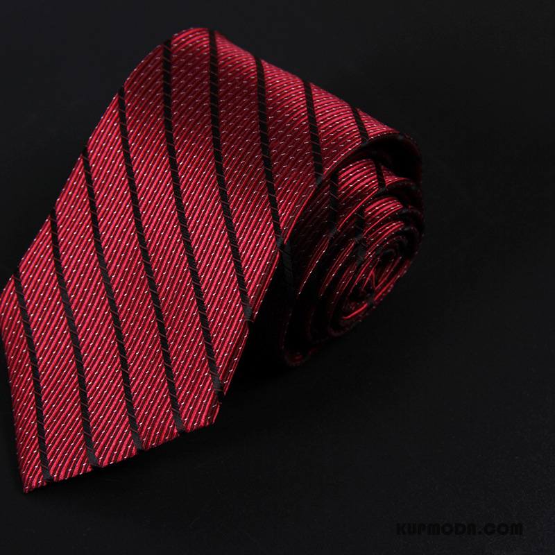 Krawat Męskie Casual Męska Moda Wąskie Ślubna Biznes Czerwony