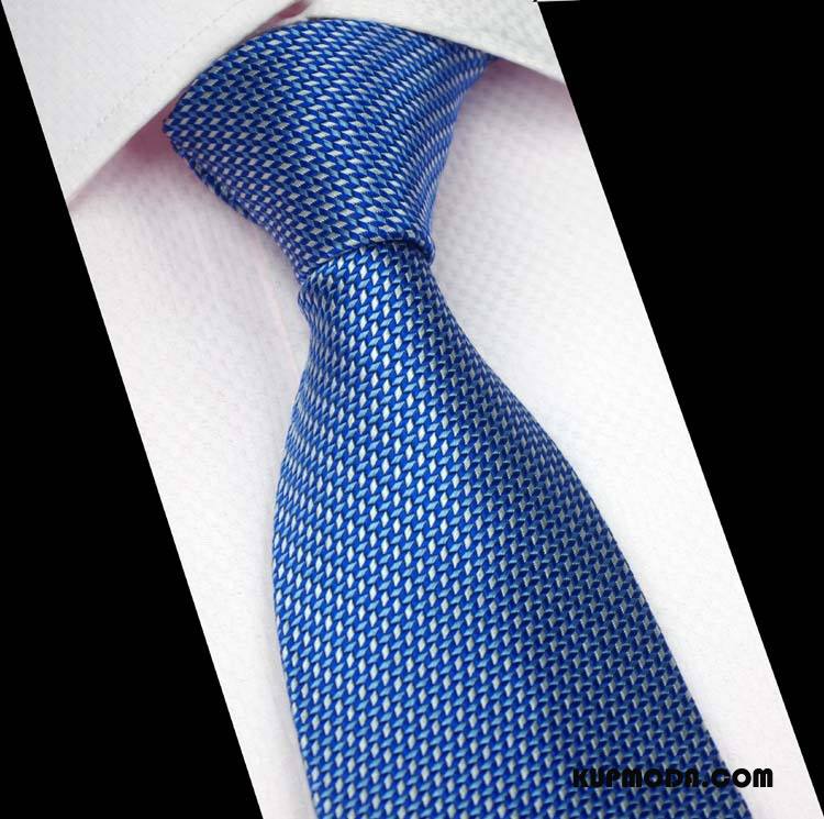 Krawat Męskie Jedwab Męska Biznes Sukienka Niebieski