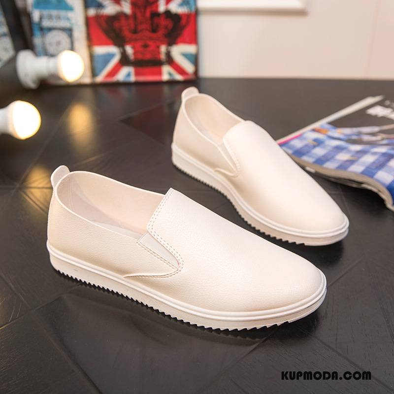 Mokasyny Męskie 2018 Casual Slip On Buty Męska Skórzane Buty Czarny