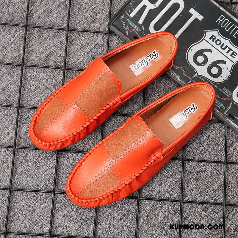 Mokasyny Męskie Buty Żeglarskie Slip On Tendencja Wiosna Osobowość Męska Oranż Oranż