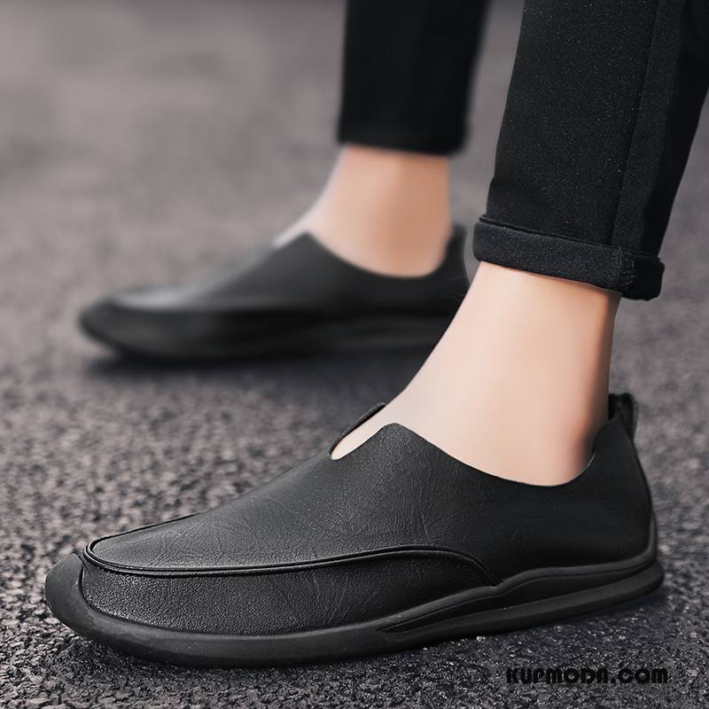 Mokasyny Męskie Casual Dla Kierowców Skóra Buty Slip On Prawdziwa Skóra Khaki Biały