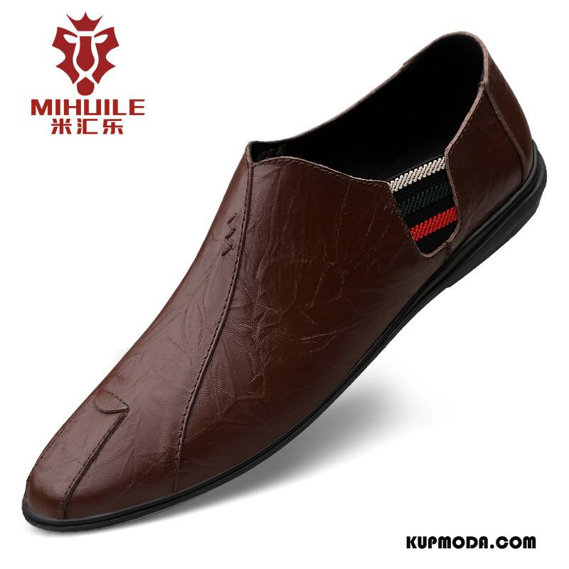 Mokasyny Męskie Dla Kierowców Wiosna Męska Slip On Buty Casual Burgund