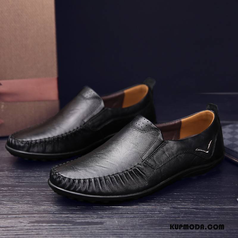 Mokasyny Męskie Loafers Męska Niskie Buty Żeglarskie Casual Slip On Niebieski