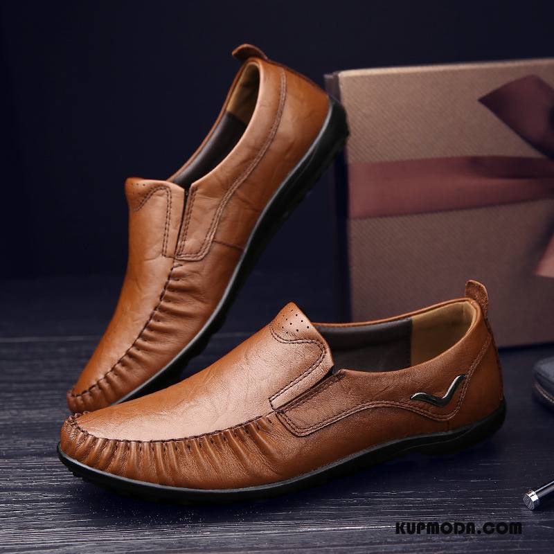 Mokasyny Męskie Loafers Męska Niskie Buty Żeglarskie Casual Slip On Niebieski