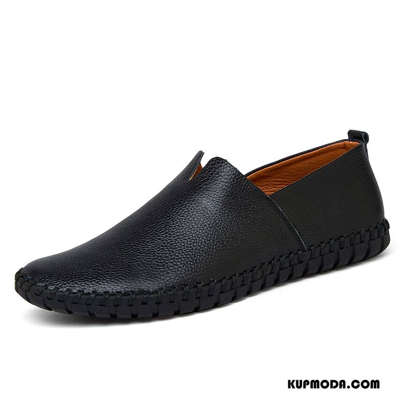 Mokasyny Męskie Skóra Bydlęca Casual Duży Rozmiar Slip On Buty Męska Żółty