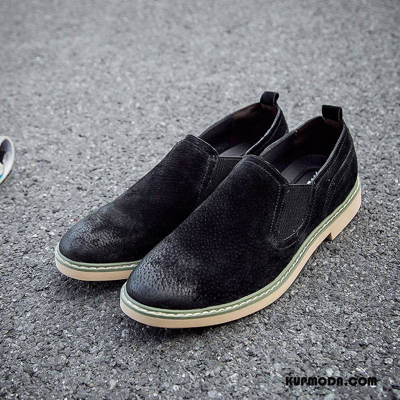 Mokasyny Męskie Vintage Męska Brytyjski Loafers Zima Buty Szary