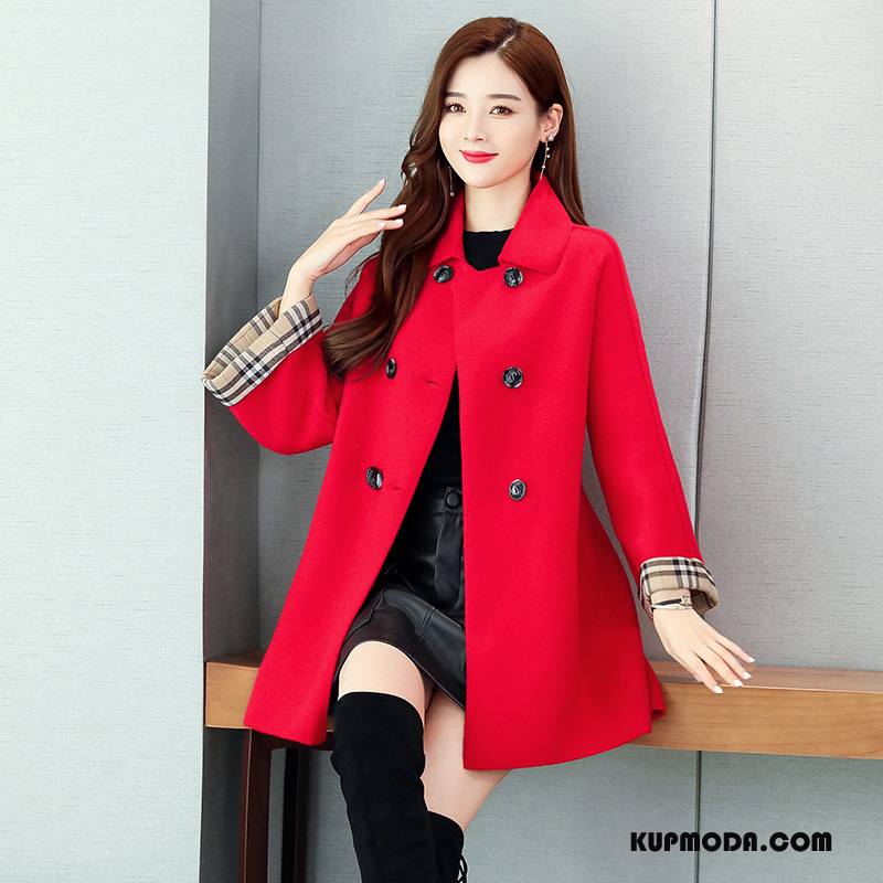 Płaszcze Damskie Jesień Długi Rękaw Garnitury Moda Tendencja Eleganckie Czerwony