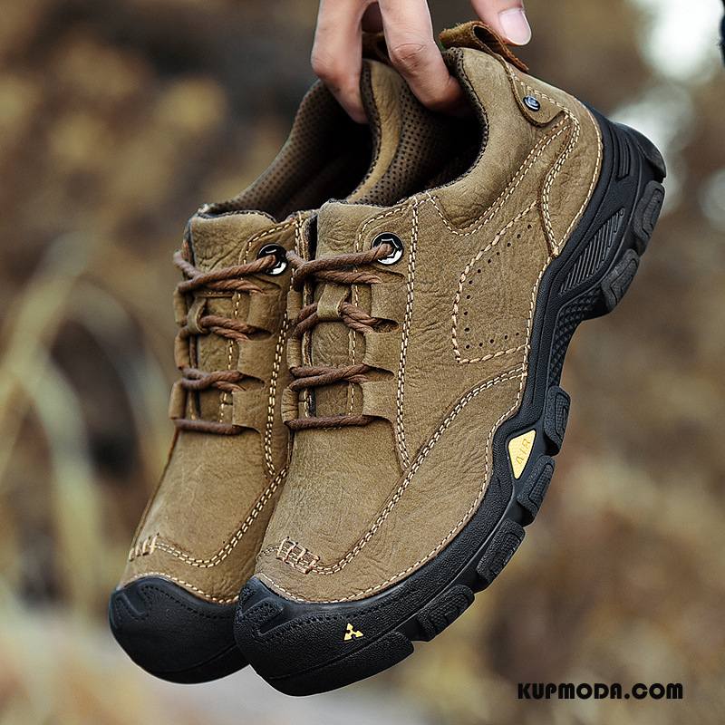 Buty Na Wędrówki Męskie Outdoor Casual Buty Robocze Męska Skóra Bydlęca Buty Trekkingowe Khaki