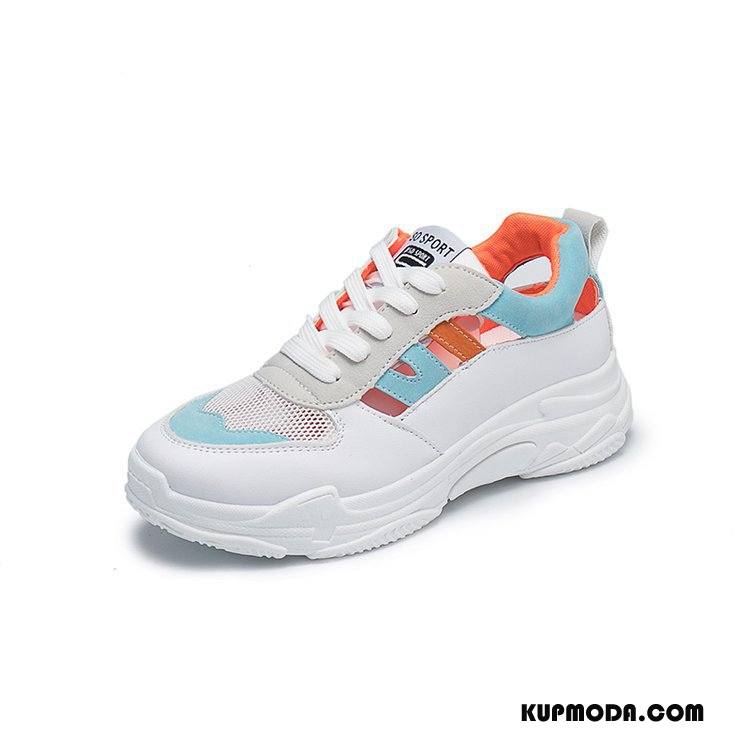 Buty Sportowe Damskie Trampki Moda Lato 2018 Koronka Pojedyncze Buty Mieszane Kolory Oranż