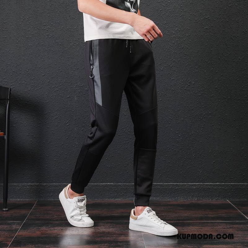 Casualowe Spodnie Męskie Jesień Męska Ołówkowe Spodnie Slim Fit Sportowe Nowy Czarny