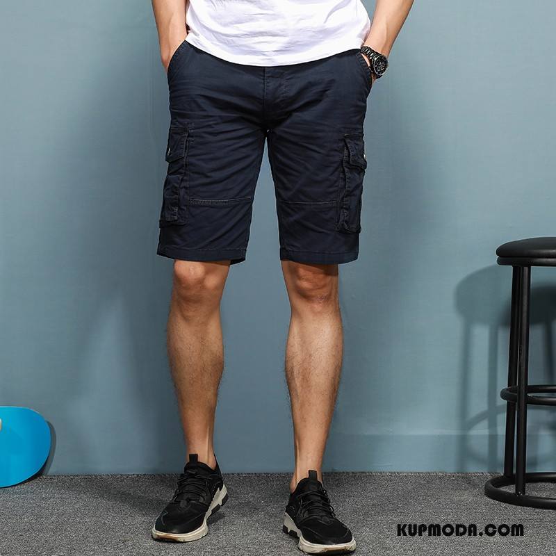 Casualowe Spodnie Męskie Spodnie Cargo Moda Więcej Kieszeni Sportowe Tendencja Nowy Niebieski