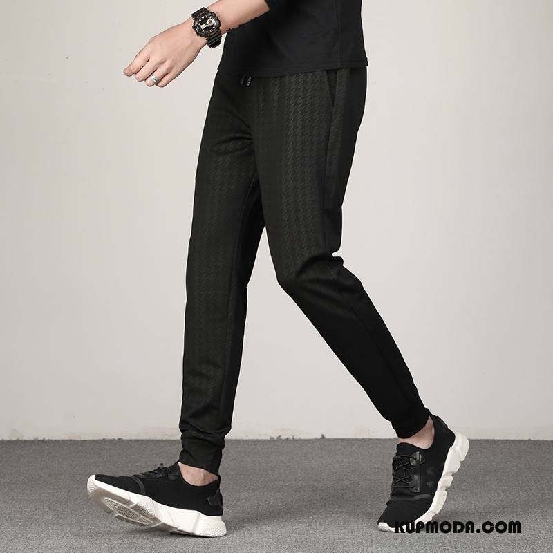 Casualowe Spodnie Męskie Szybkie Suszenie Elastyczne Moda Harlan Mały Sportowe Czarny
