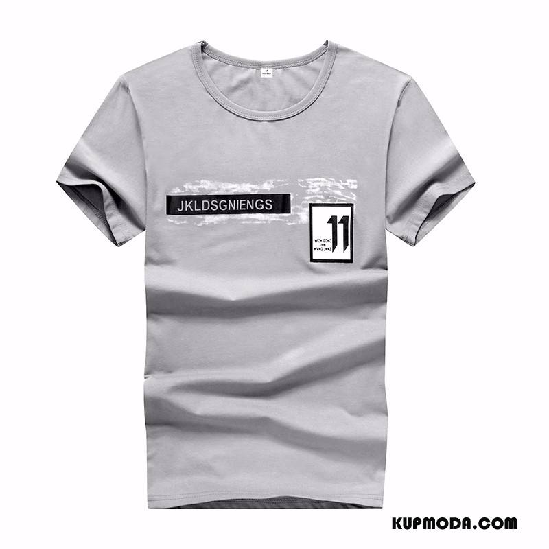 Koszulki Męskie Tendencja Slim Fit Męska T-shirt Nastolatek 2018 Szary