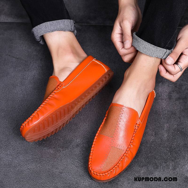 Mokasyny Męskie Buty Żeglarskie Slip On Tendencja Wiosna Osobowość Męska Oranż Oranż