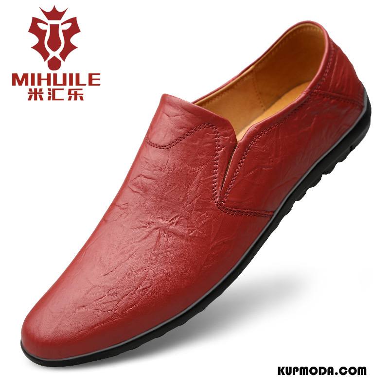 Mokasyny Męskie Dla Kierowców Wiosna Męska Slip On Buty Casual Burgund