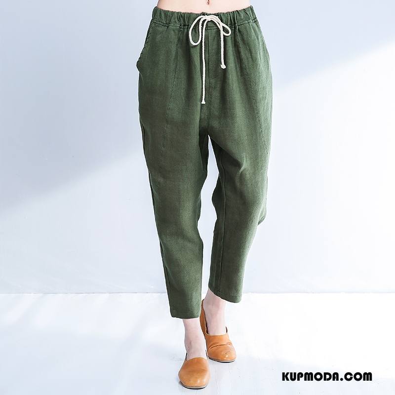 Spodnie Damskie Moda Ołówkowe Spodnie Środkowa Stan Słodkie Lato Eleganckie Zielony