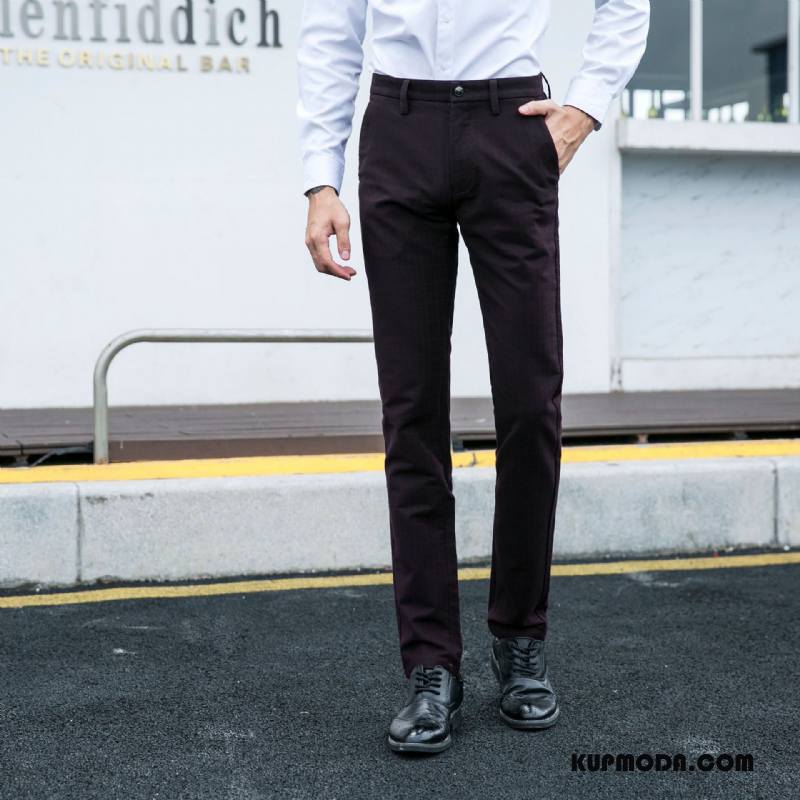 Spodnie Garniturowe Męskie Jesień Tendencja Męska Mały Casual Moda Czarny