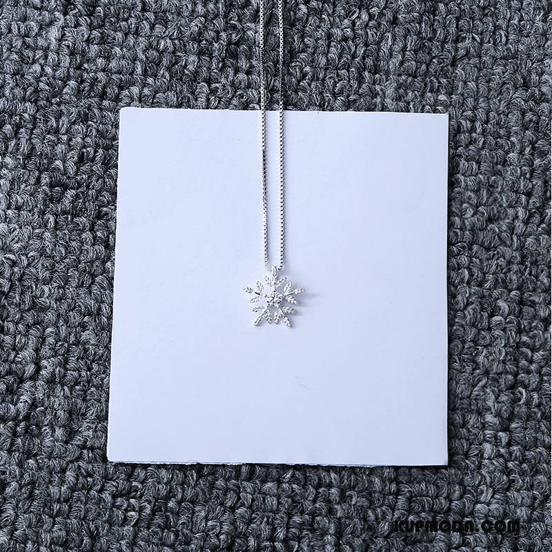 Srebrna Biżuteria Damskie Wisiorek Płatek Śniegu Akcesoria Pure Moda Z Kryształkami Srebrny