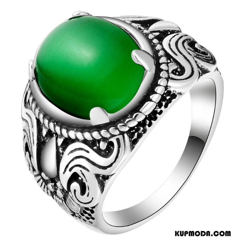 Srebrna Biżuteria Męskie Akcesoria Męska Twórczy Vintage Srebrny Zielony