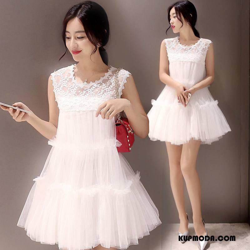 Sukienka Damskie Slim Fit Moda Eleganckie Tendencja Piękny Wiosna Biały