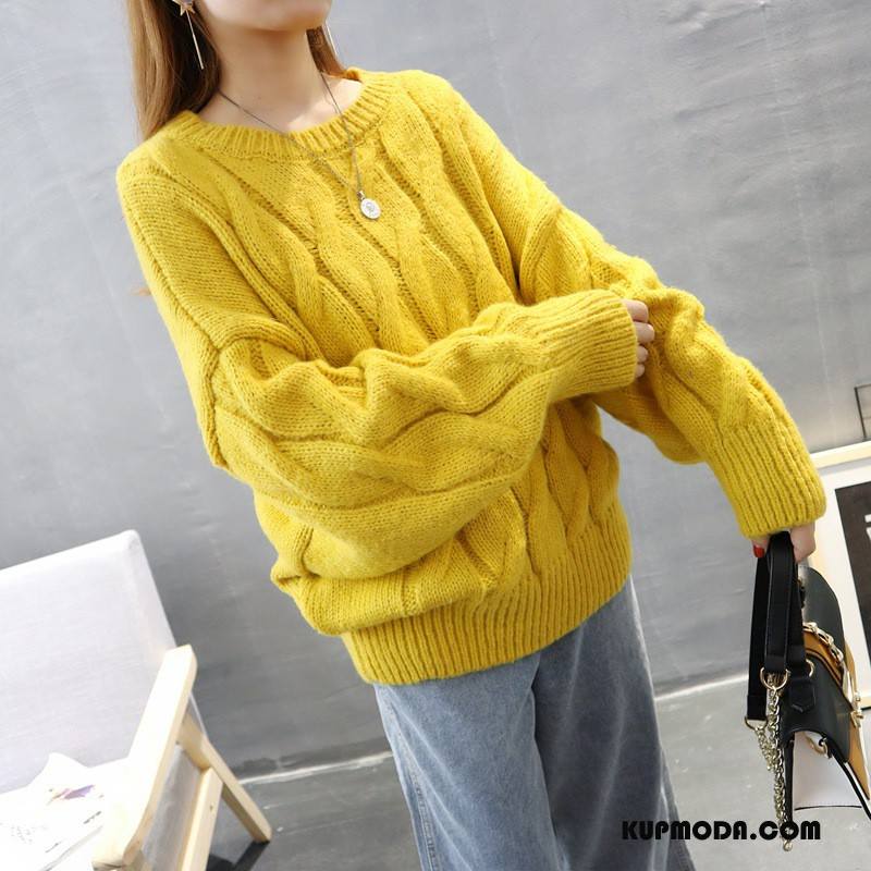 Swetry Damskie Moda Pullover Tendencja Mieszać Sweter Jesień Żółty
